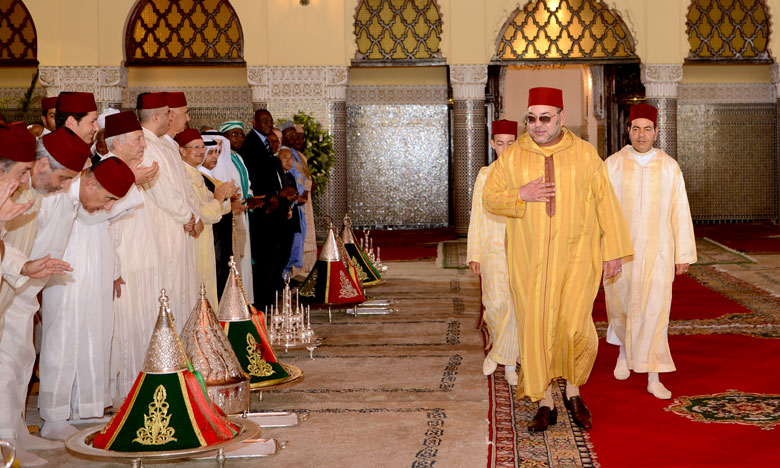 Le roi Mohammed VI présidant la cérémonie de baptême du prince Moulay Ahmed, fils du prince Moulay Rachid au Palais royal de Rabat le 7 juillet 2016 © DR